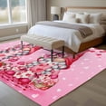 thumbnail image 4 of Large Area Rugs for Living Room Bedroom, Valentine's Day 8'x10' Rug Washable Carpet Runner Indoor Outdoor, Ombre Pink Gnomes Love Roses Romantic Non Slip Floor Mats Rug for Kitchen, Patio, 4 of 8