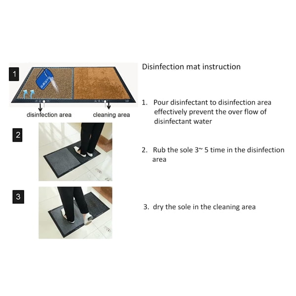 Dual Purpose Rubber Disinfectant Shoes Mat 450*750 with Aborb