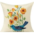 thumbnail image 3 of Outdoor Patio Throw Pillow Covers Birds Décor Vintage Spring Decorative Cushion Cases Decoration Flower Pillowcase 20x20 Set of 4, 3 of 5