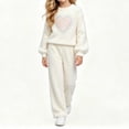thumbnail image 6 of Oiangi Girls Fall Clothes Outfits Lounge Knit Sets Crewneck Sweater and Pant for Cold Weather White 10-11Years, 6 of 9