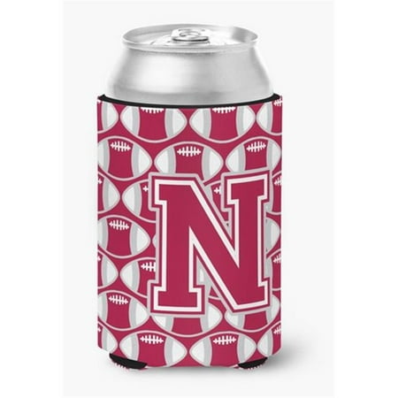 

Letter N Football Crimson Grey & White Can or Bottle Hugger