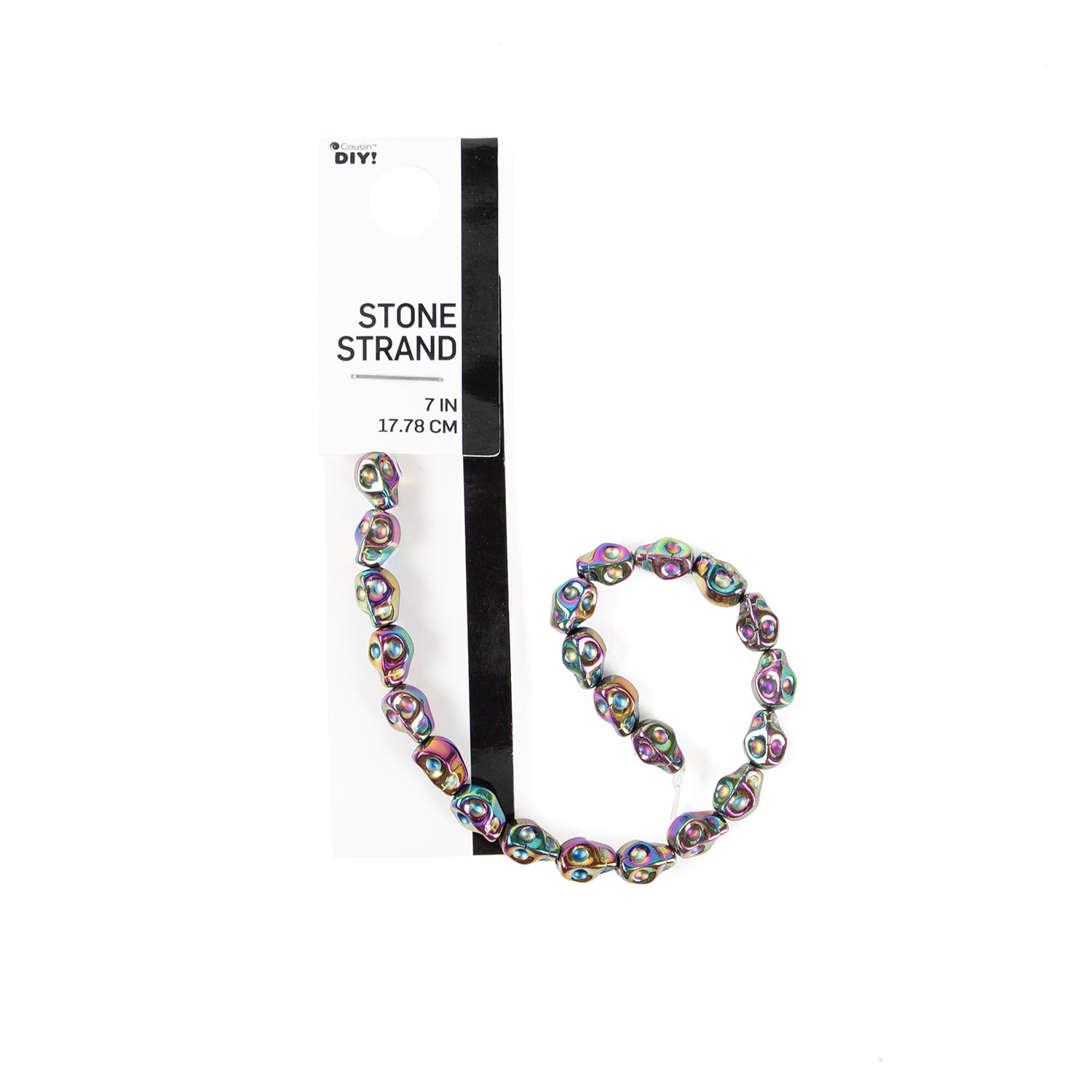 (2 pack) Cousin DIY 7" Rainbow Metallic Skull Bead Strand, 22 Piece, Unisex, Adult-Model 69995833