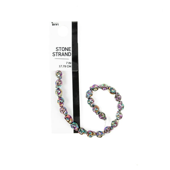 Cousin DIY 7" Rainbow Metallic Skull Bead Strand, 22 Piece, Unisex, Adult-Model 69995833
