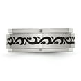 thumbnail image 6 of Auriga Fine Jewelry Stainless Steel Brushed and Polished Enamel Rotating Swirl Design 8mm Band for Women Size 8.5, 6 of 6