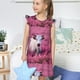 thumbnail image 4 of Fotbe Flower Field Cow Vestido de Dormir para Niñas de 3 a 10 Años, Mangas Cortas, Estilo Princesa, Pijama Camisón con Mangas Voladas-Large, 4 of 6