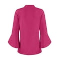 thumbnail image 5 of Zhensanguo Womens Ruffle 3/4 Sleeve Tops Casual Trendy V Neck Tunic Tops Fashion Dressy Shirts Casual Blouses Hot Pink XL, 5 of 6