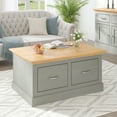 thumbnail image 2 of Swedhaus Modern Coffee Table for Living Room,Multi-Functional Wood Rectancular Center Table with 2 Storage Drawers for Home,Gray, 2 of 8