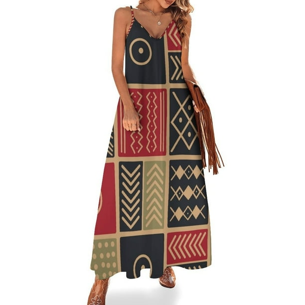 Nuevo vestido sin mangas de mujer con textiles étnicos africanos 6