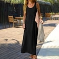 thumbnail image 6 of Women's Scoop Neck Solid Sleeveless Summer Beach Tank Top Casual Maxi Dress Multicolor L, 6 of 9