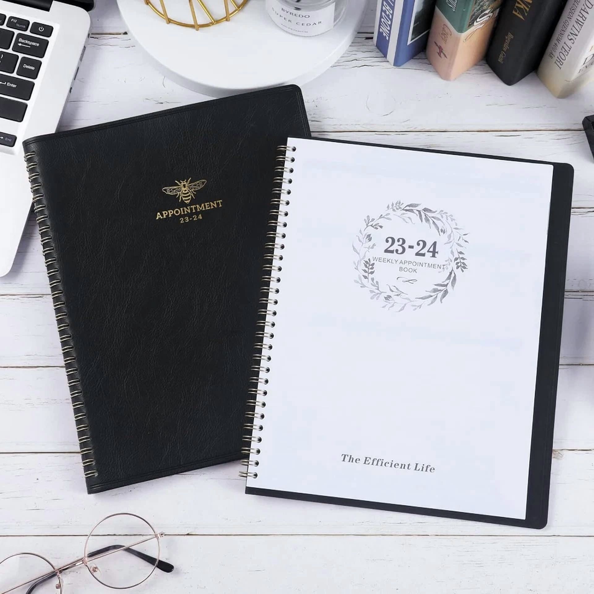 Large Black 2025 2026 Weekly Appointment Planner Hourly Book With Goals