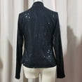 thumbnail image 4 of Dazajoo Women's Sequin Jackets Long Sleeve Open Front Glitter Blazer Dressy Casual Party Clubwear,Black,XXL, 4 of 9