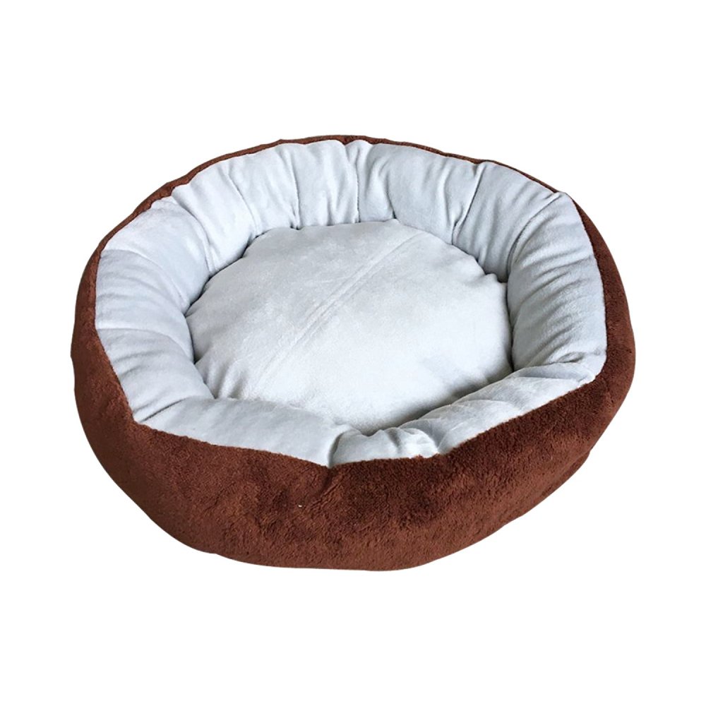 ALEKO Extra Plush Round Dog Bed with Removable Pillow 22 x 17.5