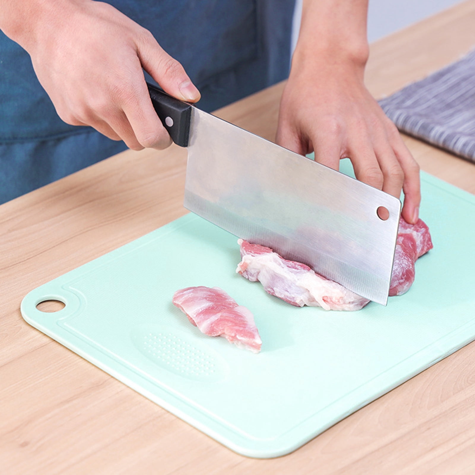 HomeLife Cutting Board Double-sided Non-slip Portable Kitchen Meat Fruit Vegetable Chopping Block for Household