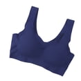 thumbnail image 5 of Taqqpue Women's Sports Bra Cross Mesh Vest Solid Color No Steel Ring Breathable Soft Fabric Athletic Bra for Women Blue,S, 5 of 6