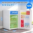 thumbnail image 2 of IdealHouse Mini Fridge with Freezer, Low Noise and Energy-Efficient Compact Refrigerator, Reversible Door, Adjustable Thermostat and LED Light, Small Fridge for Bedroom, Dorm, Office and Apartment, 2 of 6