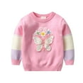 thumbnail image 2 of Chandail Décontracté pour Filles Bébé Pull Col Rond Hiver Hauts Chemises Vêtements pour 1-7 Ans, 2 of 5