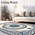 thumbnail image 2 of ODIKA 8'x10' Machine Washable Non-Slip Area Rug, Boho Sunburst Medallion with Interlocking Petal Details High Traffic Rug with Pad, Beige, 564511, 2 of 8