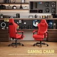 thumbnail image 6 of Gaming Chair for Adults, Ergonomic Office Computer Chairs with Pocket Spring Cushion, PU Breathable Materials Video Game Chair, Linkage Armrest and Footrest Game Chairs Red, 6 of 7