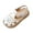 3White, variant on Toddler Girls Sandals Soft Sole Closed Toe Bow Outdoor Beach Dress Shoes Princess Flat Shoes