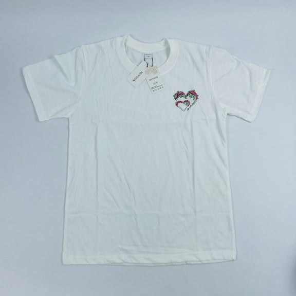 NUVVUN Women's Top Casual Short Sleeved Round Neck T-Shirt White