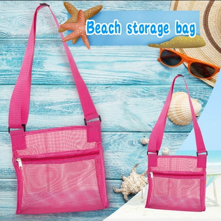 

PhoneSoap Children s Beach Shell Tool Storage Bag Shoulder Mesh Tote Bag Beach Bag pink