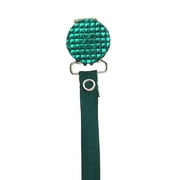 Quilted Crystal Pacifier Clip with Solid Ribbon, Earthy Colors