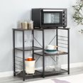 thumbnail image 3 of Somdot Baker's Rack 35.4 Inch Double 3 Tier Microwave Stand, Black, 3 of 8