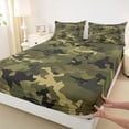 thumbnail image 3 of Castle Fairy Animal Mallard Duck 4 Pieces Queen Sheet Sets for Female Men,Abstract Camo Ultra Soft Flat Sheet,Geometric Camouflage Queen Fitted Sheet,Breathable Home Decor, 3 of 7