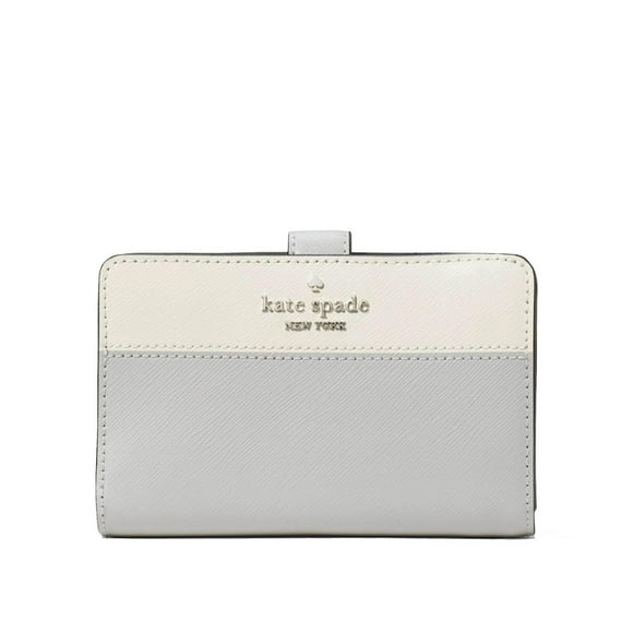 Kate Spade Wallet for Women Madison Medium Compact Bifold Wallet (Platinum Grey)