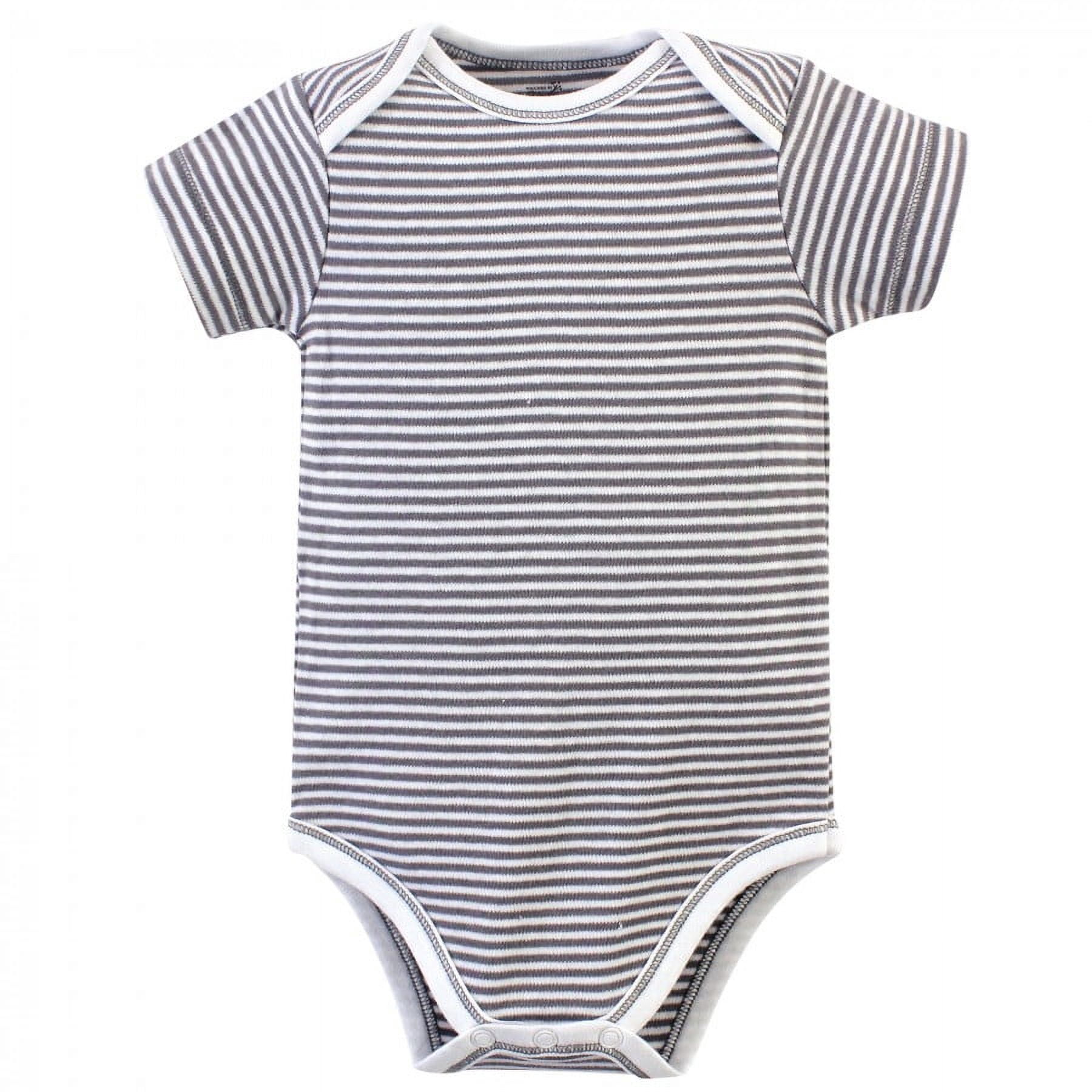 Touched by Nature Baby Boy Organic Cotton Bodysuits 5pk, Happy Camper, 0-3 Months