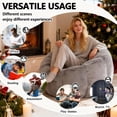 thumbnail image 7 of Lovableguy Fluffy Bean Bag Chair for Adults,Teens,Faux Fur Floral-Shaped Bean Bag Lazy Sofa Chair,Oversize Beanbag Reading Chair for Bedroom,Living Room,Apartment,Grey., 7 of 7