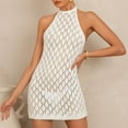 thumbnail image 6 of Tqyyweavej Womens Bathing Suit Halter Coverups Dresses Sleeveless Sheer Swim Coverup Solid Color Slim Cover Ups for Swimwear Women, 6 of 8