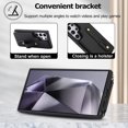 thumbnail image 4 of Tianyeda Crossbody Wallet Phone Case for Samsung Galaxy S25 Ultra， PU Leather Case Back with Card Slot Magnetic Clasp Kickstand wrist holder black, 4 of 5