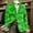 Green 3, variant on Men's St. Patrick's Day Corduroy Blazer Shamrock Jackets Button Loose Work Lapel Coat with Pockets Green 2 XXL