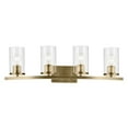 thumbnail image 2 of 45498NBRCLR Kichler Lighting Crosby - 4 Light Bath Vanity-8.75 Inches Tall and 31.25 Inches Wide-Natural Brass Finish-Clear Glass Color, 2 of 5