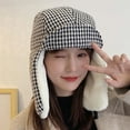 thumbnail image 2 of SikaFu Russian Cap New Fashion Men Women Winter Hat Plaid Trapper Earflap Cap Warm Windproof Russian Hat Male Female Bomber Hat, 2 of 6