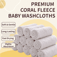 thumbnail image 3 of chocrria Coral Fleece Baby Washcloths - 12 Pack, Ultra Soft & Absorbent Face Towels for Newborns & Kids, 3 of 7