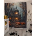 thumbnail image 4 of Halloween Forest Shower Curtain Set ，Waterproof Fabric Shower Curtains Pumpkin Lamp Mysterious Castle Shower Curtains for Bathroom,Bathroom Decor 54x"78", 4 of 6