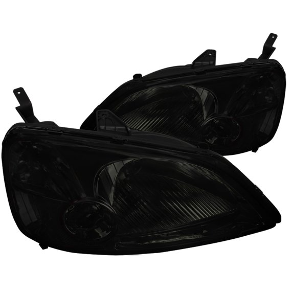 Spec-D Tuning Headlights Smoke Lens for 2001-2003 Honda Civic 2/4D Head Light Assembly Left + Right Pair