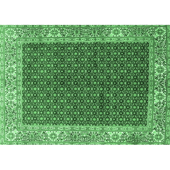 Ahgly Company Indoor Rectangle Persian Emerald Green Traditional Area Rugs, 2' x 4'