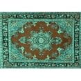 thumbnail image 1 of Ahgly Company Indoor Rectangle Persian Turquoise Blue Traditional Area Rugs, 6' x 9', 1 of 4