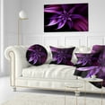thumbnail image 3 of Designart Fractal Flower Purple - Floral Throw Pillow - 12x20, 3 of 5
