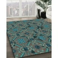 thumbnail image 3 of Ahgly Company Machine Washable Indoor Square Transitional Deep-Sea Green Area Rugs, 4' Square, 3 of 7