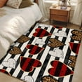 thumbnail image 5 of Valentine's Day Washable Area Rug&nbsp;3x5ft Leopard Print White Red Love Heart Black Striped Soft Rectangle&nbsp;Rugs for Living Room, Non Slip Carpet for Bedroom&nbsp;Entryway Dining Room, 5 of 9