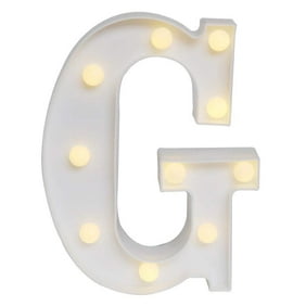 Magik Light up Letter LED Alphabet Number Symbol Plastic Battery Operated Party Sign Wedding Festival Stand Decoration (Letter G)