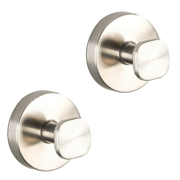 2PCS Suction Cup Hooks for Shower, Bathroom, Kitchen, Glass Door, Mirror, Tile – Loofah, Towel, Coat, Bath Robe Wreaths Hook Holder for Hanging up to 11 lbs – Waterproof, Matte Brushed
