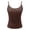 Coffee, variant on Women Cami Tops Built-in Shelf Bra Square Neck Crop Tank Top Fitted Camisole Going Out Tees - Adjustable Spaghetti Strap Sleeveless Top, Basic Tank for Layering