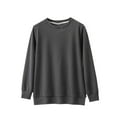 thumbnail image 2 of Ahabrexf Underwear for Women Womens Solid Color Round Neck Undershirt Velvet Thermal Underwear Top Thermal Underwear for Women, 2 of 3