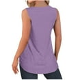thumbnail image 4 of Jewelreauty Women Casual Waffle Tank Tops Summer V Neck Sleeveless Tunic Shirts Loose Fitting Solid Tees (2XL, Purple), 4 of 7