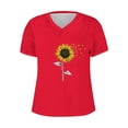 thumbnail image 3 of Camisetas de Manga Corta para las Mujeres, Impresión de Cuello en V Camiseta Casual Top Hecho de 95% Poliéster 5% Spandex para el Uso Diario de Primavera Verano, Camisetas para las Mujeres Casual, 3 of 4